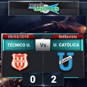 Universidad Católica se llevó un triunfo de su visita a Técnico Universitario