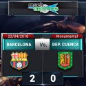 (VIDEO) Barcelona venció a Deportivo Cuenca y lidera en solitario el torneo