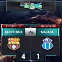 (VIDEO) Barcelona goleó a Macará y lidera el campeonato nacional