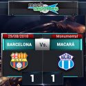 (VIDEO) Macará se llevó un punto tras empatar con Barcelona en el Monumental