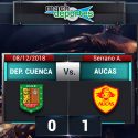 Aucas ganó a Deportivo Cuenca, pero no fue suficiente y tendrá que disputar el repechaje a la Sudamericana