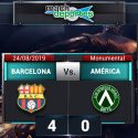 (VIDEO) Goleada de Barcelona sobre América en el estadio Monumental