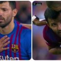 Tensión en el Camp Nou: Kun Agüero se tomó el pecho, se tiró al césped y fue sustituido | VIDEO