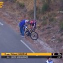 Richard Carapaz sufrió una fuerte caída en la etapa 3 de L Etoile de Besseges